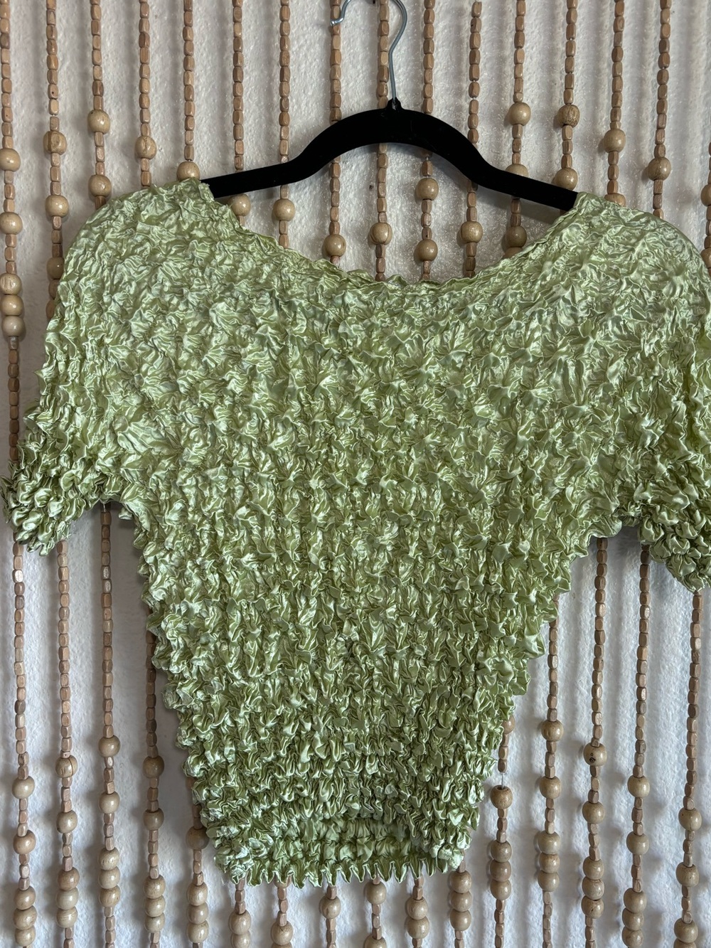 Vintage Magic Scarf Y2K 90s Style Sage Green Fairycore Whimsy Popcorn Blouse